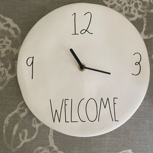Rae Dunn ceramic WELCOME clock